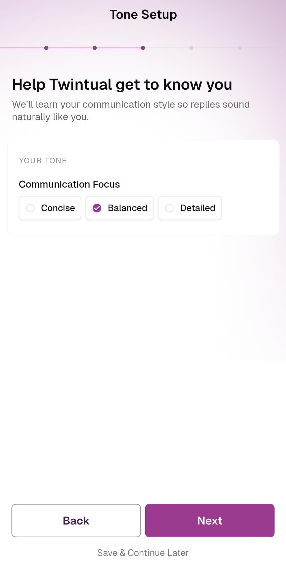 Tone Setup — Communication Focus